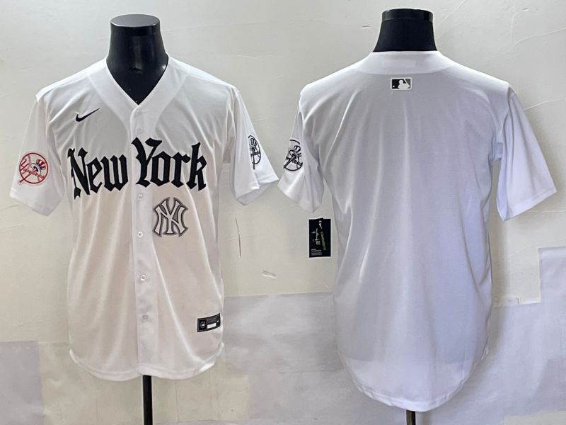 Men 2025 New York Yankees Blank White Five generations Joint Name Nike MLB Jersey style 110->new york yankees->MLB Jersey